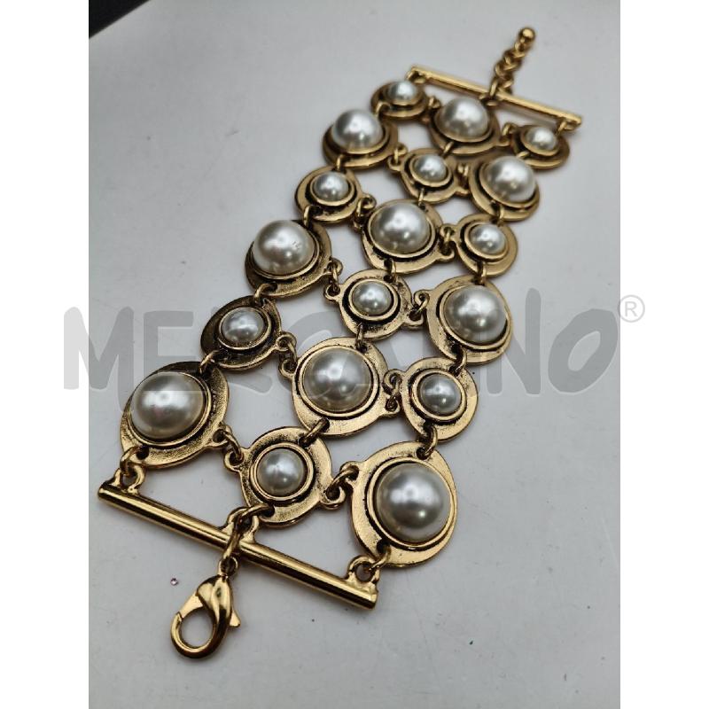 BRACCIALE DOR BRUNITO MAGLIA PIETRE CAB PERLE  | Mercatino dell'Usato Roma talenti 1