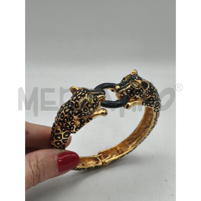 BRACCIALE FEDERICA ROSSI GIAGUARI ANELLO DOR/SMALTO NERO  | Mercatino dell'Usato Roma talenti 1