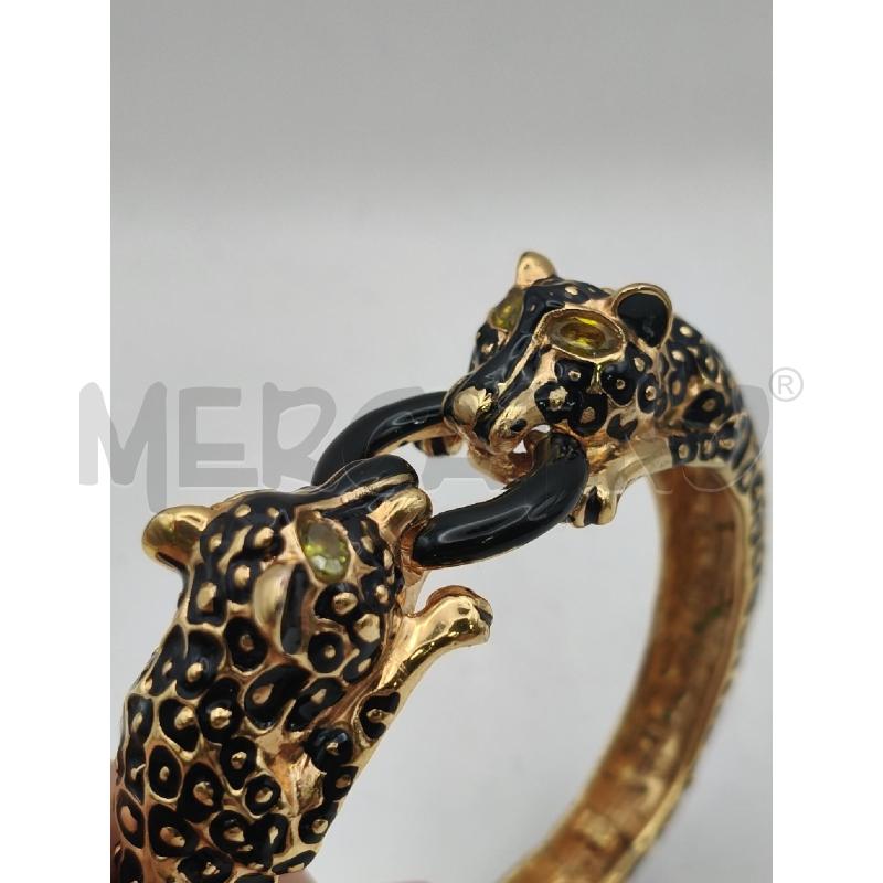 BRACCIALE FEDERICA ROSSI GIAGUARI ANELLO DOR/SMALTO NERO  | Mercatino dell'Usato Roma talenti 2