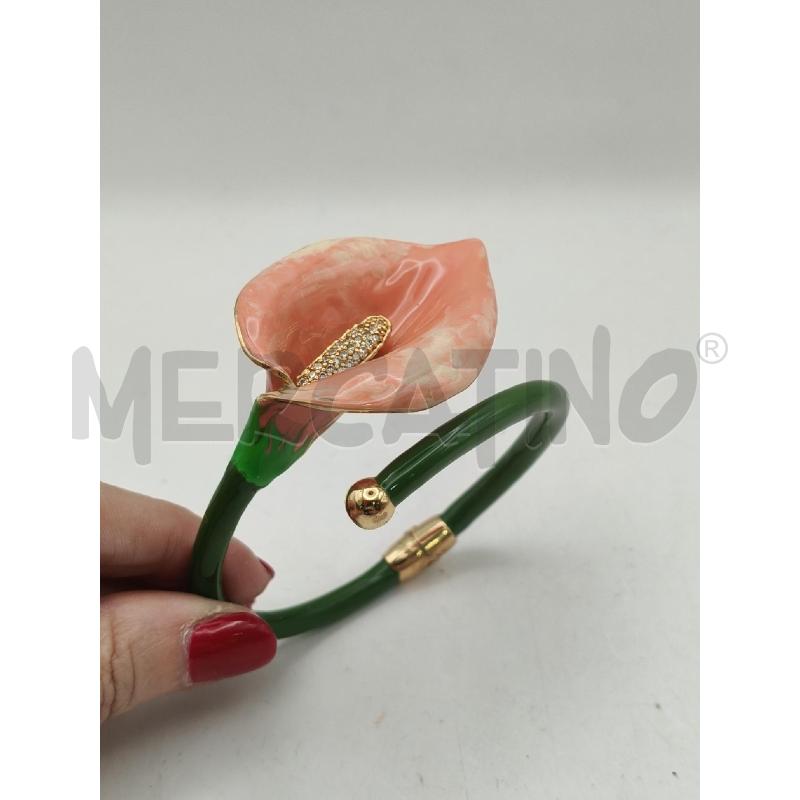 BRACCIALE FEDERICA ROSSI RIG CALLA VERDE ROSA PLACC | Mercatino dell'Usato Roma talenti 1