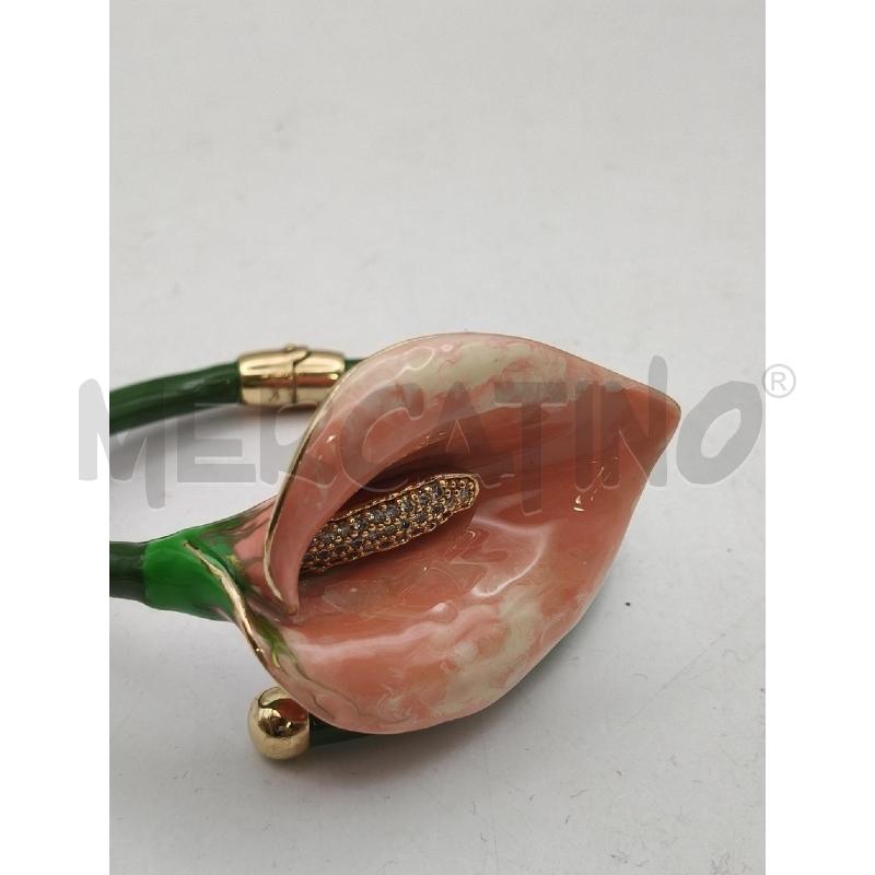 BRACCIALE FEDERICA ROSSI RIG CALLA VERDE ROSA PLACC | Mercatino dell'Usato Roma talenti 2