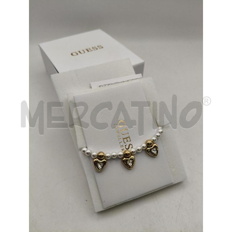 BRACCIALE GUESS PERLINE CIONDOLI CUORI DOR | Mercatino dell'Usato Roma talenti 1