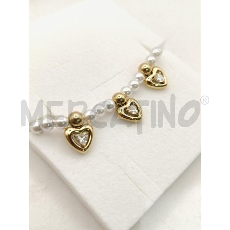 BRACCIALE GUESS PERLINE CIONDOLI CUORI DOR | Mercatino dell'Usato Roma talenti 2