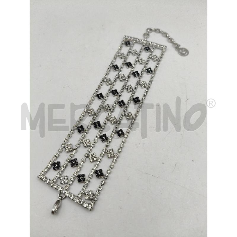 BRACCIALE LUISA SPAGNOLI SCACCHIERA ROMBI STRASS BIA NE  | Mercatino dell'Usato Roma talenti 1