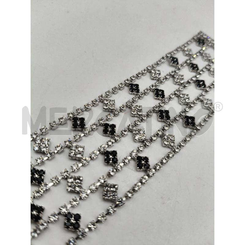 BRACCIALE LUISA SPAGNOLI SCACCHIERA ROMBI STRASS BIA NE  | Mercatino dell'Usato Roma talenti 2