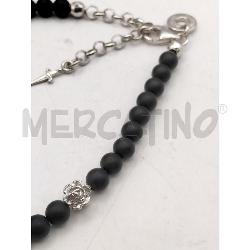 BRACCIALE PACIOTTI FUSION PALLINE NERE ROSE CIONDOLO SPADA  | Mercatino dell'Usato Roma talenti 4
