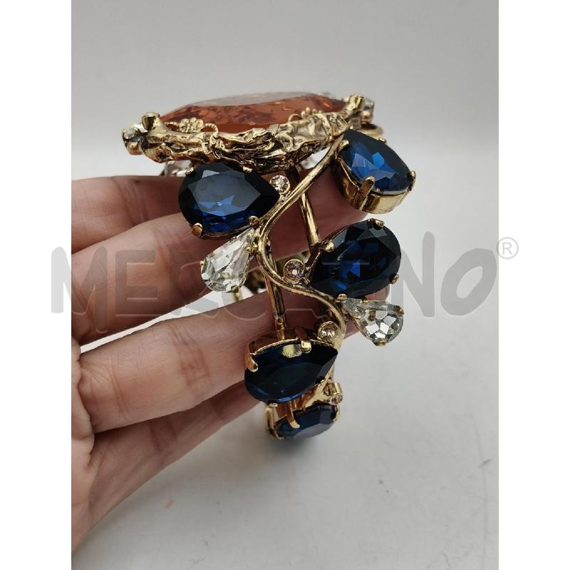 BRACCIALE RIG CLAUDIO CANZIAN FOGLIA OTTONE E CRISTALLI | Mercatino dell'Usato Roma talenti 2