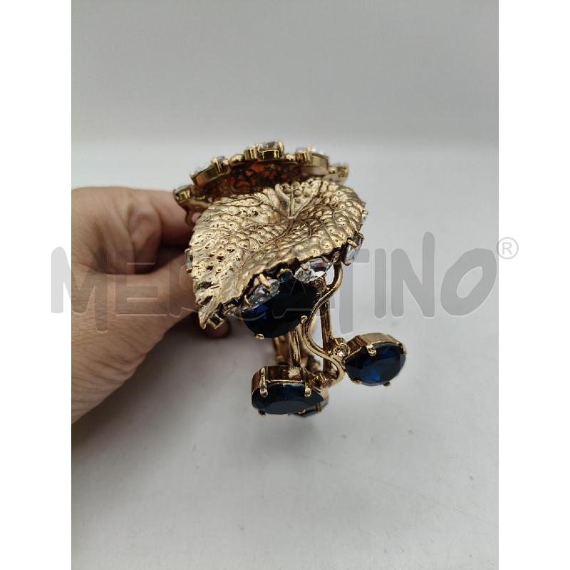 BRACCIALE RIG CLAUDIO CANZIAN FOGLIA OTTONE E CRISTALLI | Mercatino dell'Usato Roma talenti 3
