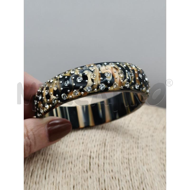 BRACCIALE RIG STRIAT OCRA NERO PERLATO STRASS | Mercatino dell'Usato Roma talenti 1