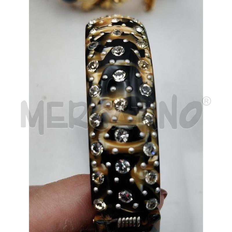 BRACCIALE RIG STRIAT OCRA NERO PERLATO STRASS | Mercatino dell'Usato Roma talenti 3