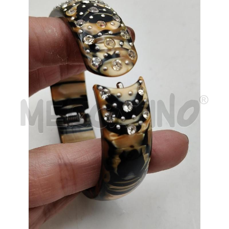 BRACCIALE RIG STRIAT OCRA NERO PERLATO STRASS | Mercatino dell'Usato Roma talenti 4