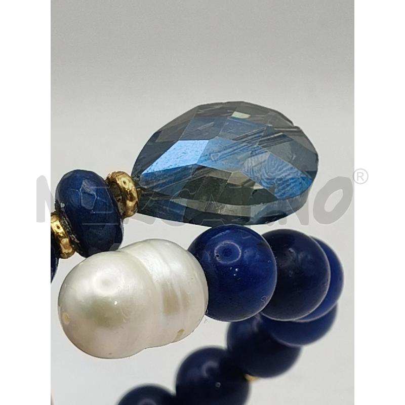 BRACCIALE SFERE BLU CONTRARIE CRIST/PERLA | Mercatino dell'Usato Roma talenti 2