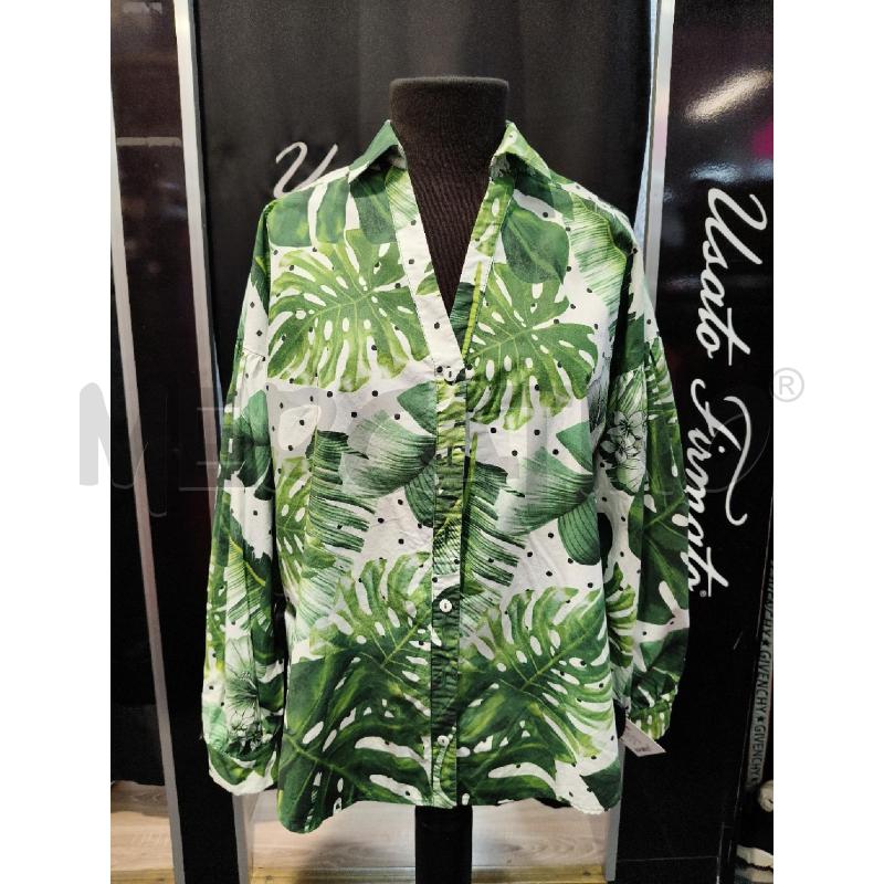 CAMICIA D TWINSET BIA FOGLIE VERDE POIS   | Mercatino dell'Usato Roma talenti 1