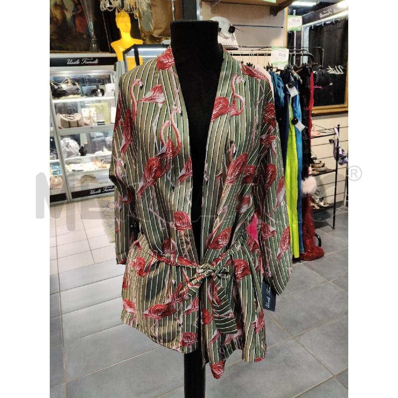 CAMICIA D VICOLO VERDE RIGHE FENICOTTERI  | Mercatino dell'Usato Roma talenti 1