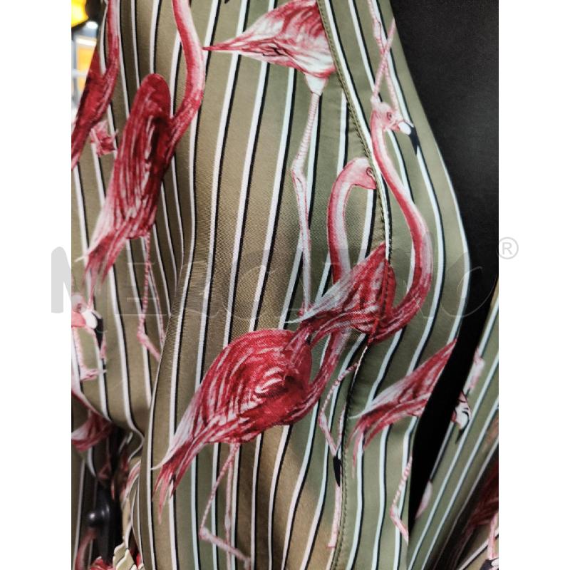 CAMICIA D VICOLO VERDE RIGHE FENICOTTERI  | Mercatino dell'Usato Roma talenti 2