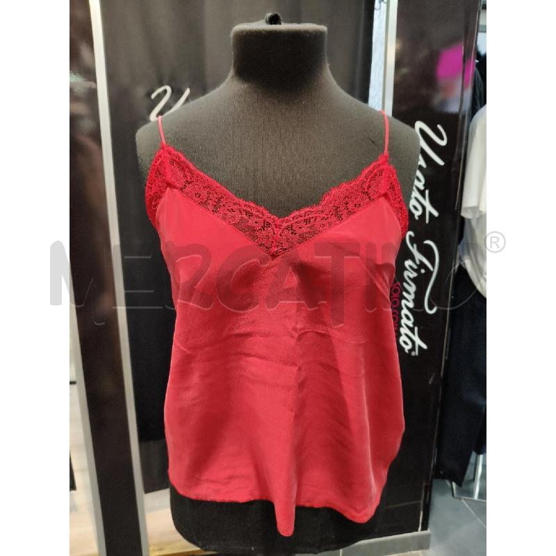CANOTTA D SETA RALPH LAUREN ROSSO SC/PIZZO  | Mercatino dell'Usato Roma talenti 1