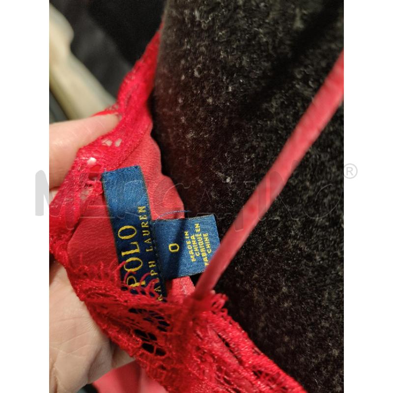 CANOTTA D SETA RALPH LAUREN ROSSO SC/PIZZO  | Mercatino dell'Usato Roma talenti 4