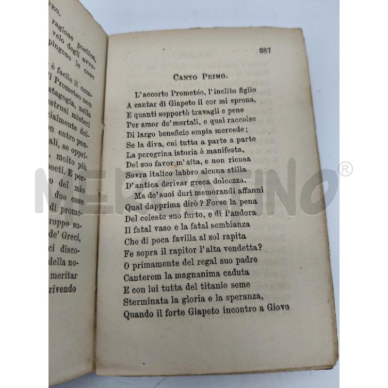 CANTI E POEMI DI VICNENZO MONTI CARDUCCI 1891 VOLUME I | Mercatino dell'Usato Roma talenti 3