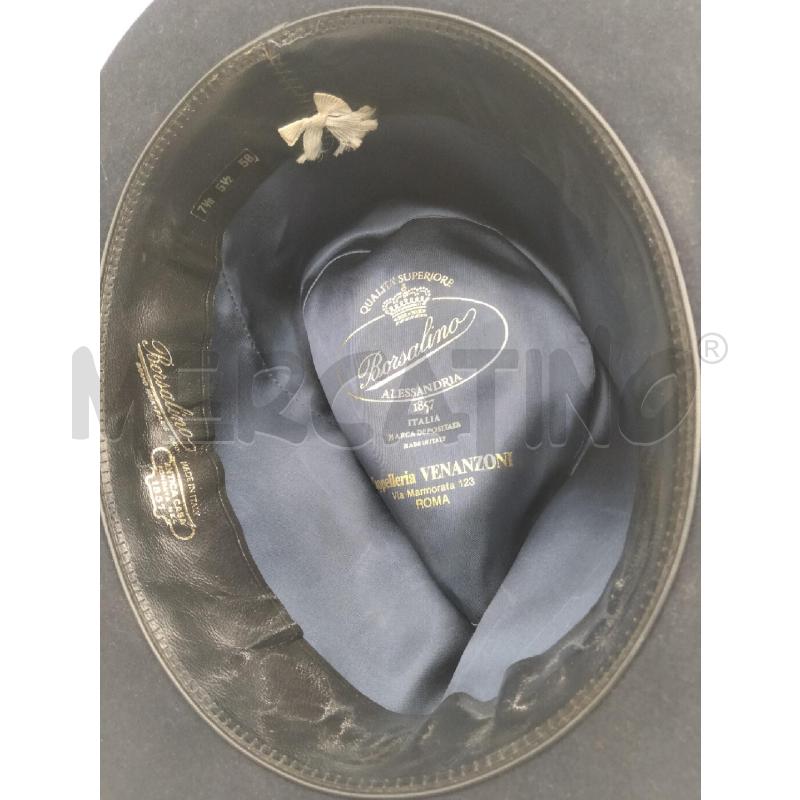 CAPPELLO UOMO BORSALINO BLU FASCIA GROS LOGO ORO  | Mercatino dell'Usato Roma talenti 3