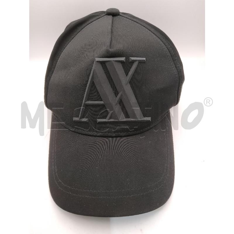CAPPELLO UOMO VISIERA ARMANI EXCHANGE NERO LOGO GOMMATO RILIEVO  | Mercatino dell'Usato Roma talenti 1