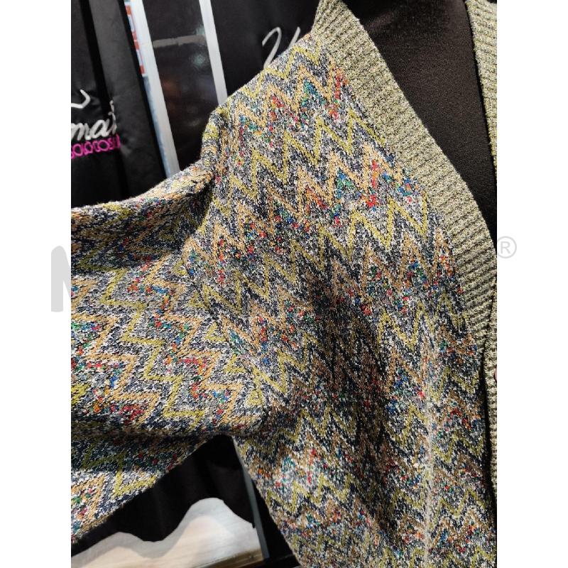 CARDIGAN COTONE TRICOT MISSONI VERDE GRIGIO ZIGZAG BOT LEGNO | Mercatino dell'Usato Roma talenti 2
