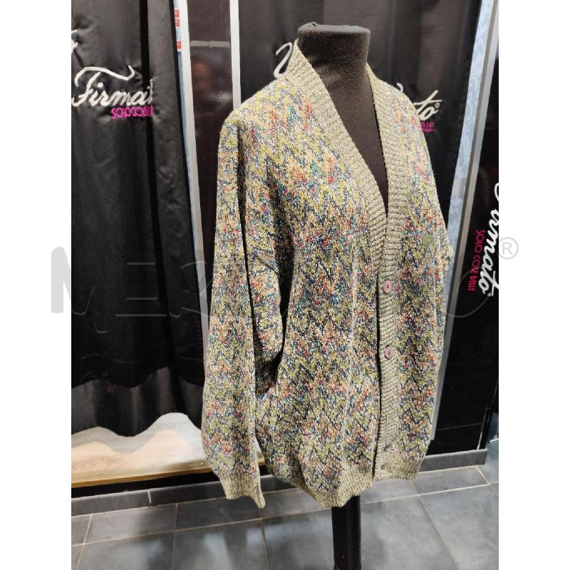 CARDIGAN COTONE TRICOT MISSONI VERDE GRIGIO ZIGZAG BOT LEGNO | Mercatino dell'Usato Roma talenti 3
