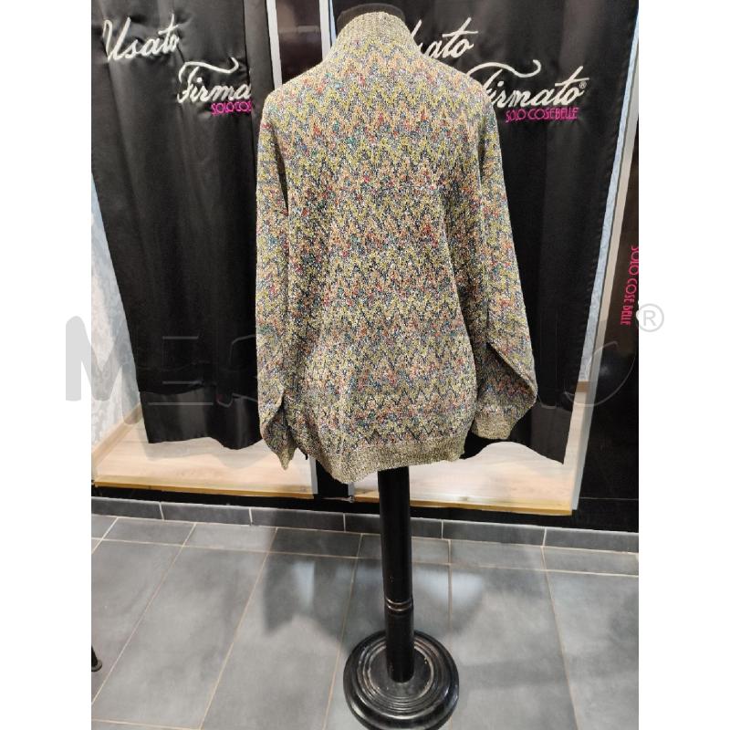 CARDIGAN COTONE TRICOT MISSONI VERDE GRIGIO ZIGZAG BOT LEGNO | Mercatino dell'Usato Roma talenti 4