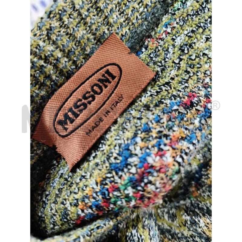 CARDIGAN COTONE TRICOT MISSONI VERDE GRIGIO ZIGZAG BOT LEGNO | Mercatino dell'Usato Roma talenti 5