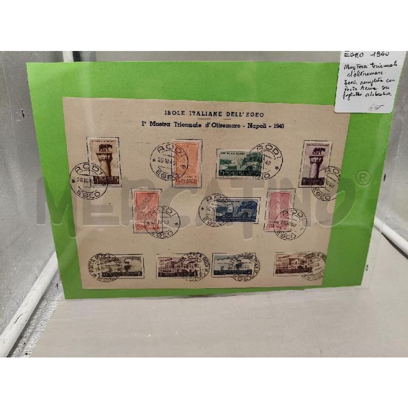 CARTONCINO FRANCOBOLLI EGEO 1940 + POSTA AEREA OLTREMARE | Mercatino dell'Usato Roma talenti 1