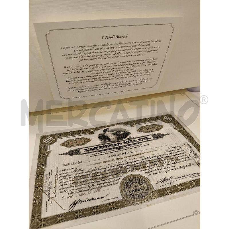CERTIFICATO NATIONAL TEA CO | Mercatino dell'Usato Roma talenti 2