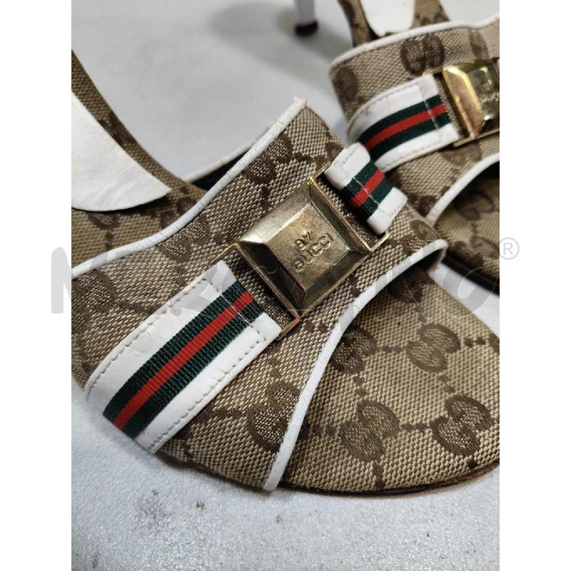 CIABATTINE TACCO GUCCI MONOGRAM BEI PROFILI E TACCO BIANCO | Mercatino dell'Usato Roma talenti 2