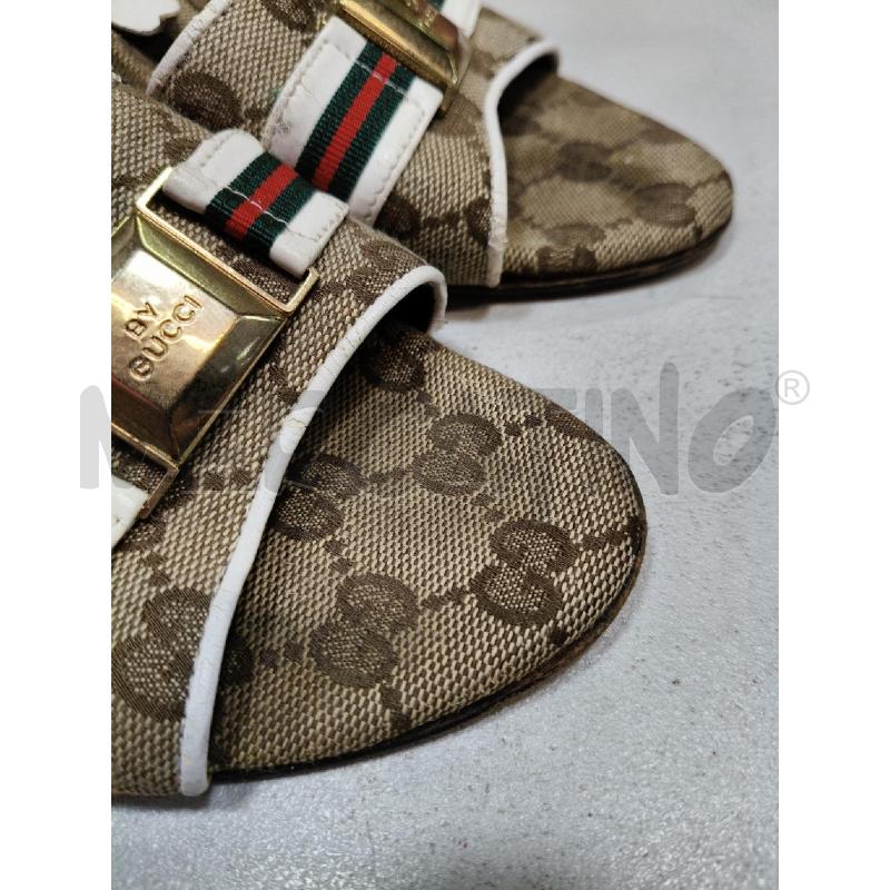 CIABATTINE TACCO GUCCI MONOGRAM BEI PROFILI E TACCO BIANCO | Mercatino dell'Usato Roma talenti 5