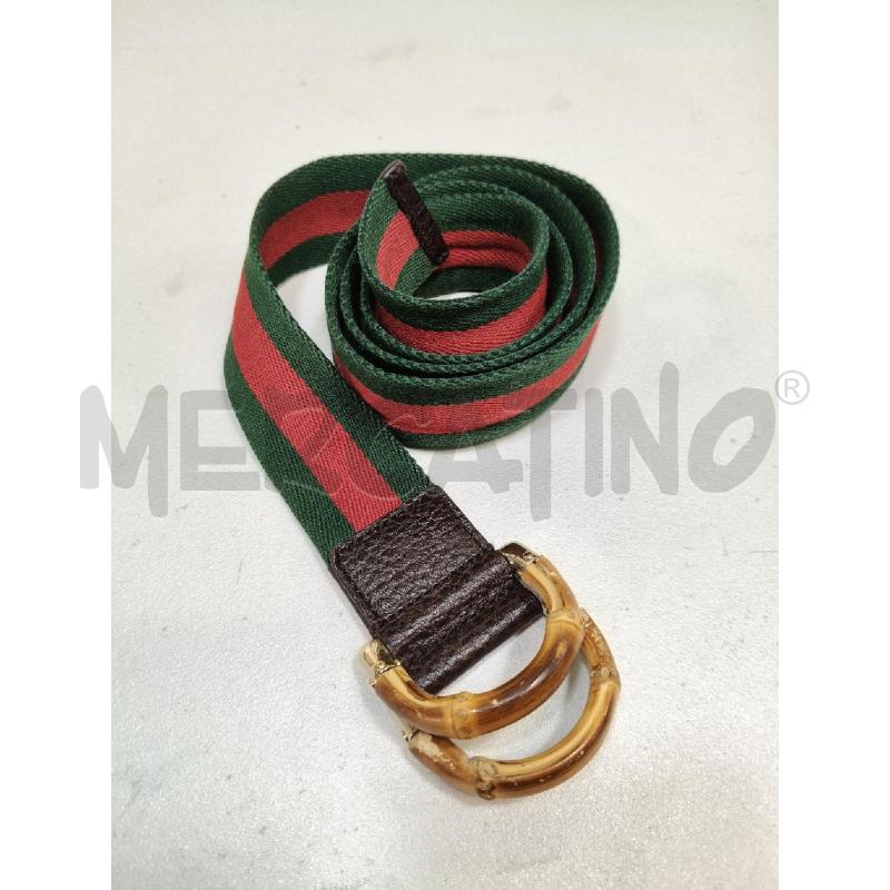 CINTURA D GUCCI STOFFA VER/RSS FIBBIA BAMBOO  | Mercatino dell'Usato Roma talenti 1