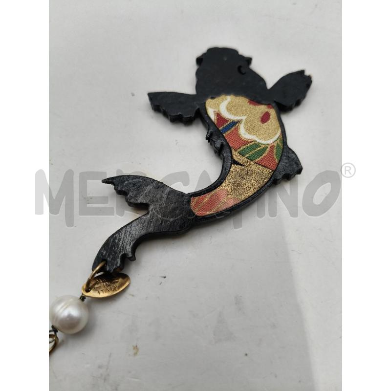 CIONDOLO LEBOLE GIOELLI CARPA KOI NERO PERLE | Mercatino dell'Usato Roma talenti 5