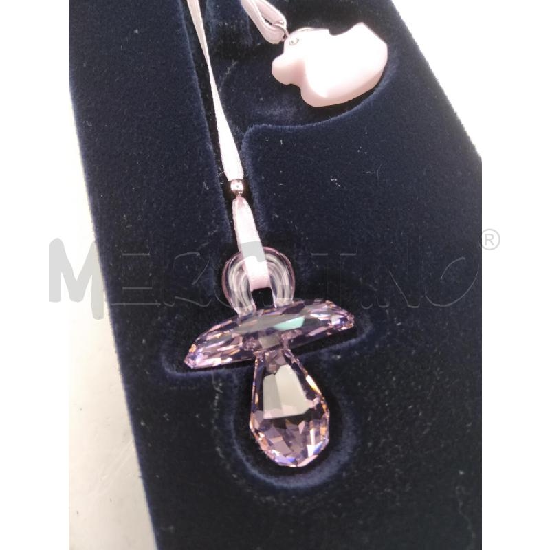 CIONDOLO NEONATO SWAROVSKI CIUCCIO ROSA PAPERELLA SOGNI D'ORO | Mercatino dell'Usato Roma talenti 2