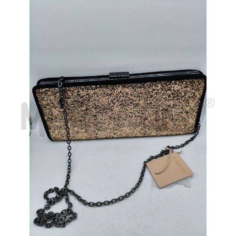 CLUTCH BAG MENBUR NE/ORO GLITTER  | Mercatino dell'Usato Roma talenti 1