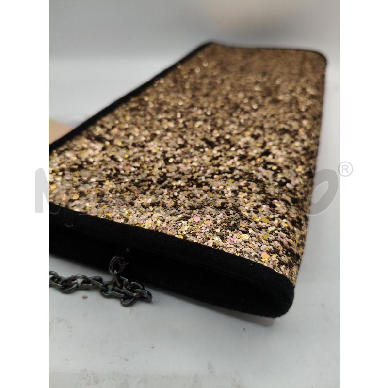 CLUTCH BAG MENBUR NE/ORO GLITTER  | Mercatino dell'Usato Roma talenti 4