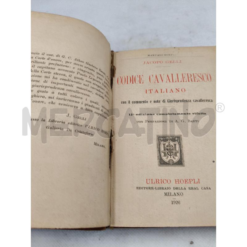 CODICE CAVALLERESCO ITALIANO 1926 | Mercatino dell'Usato Roma talenti 3