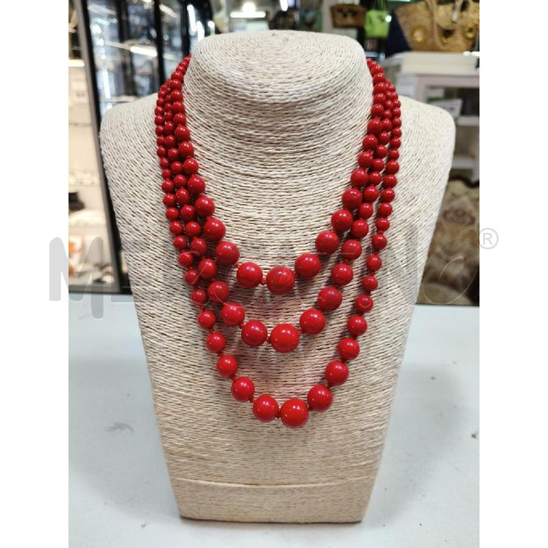 COLLANA 3F SFERE ROSSO SCRESC | Mercatino dell'Usato Roma talenti 1