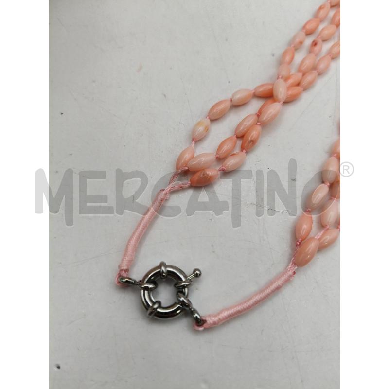 COLLANA 3 FILI SEMI ROSA CENTR FILE ROSELLINE | Mercatino dell'Usato Roma talenti 5