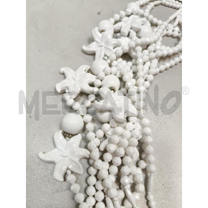 COLLANA ANGELA CAPUTI RESINA MULTIFILI SFERE BIANCHE FIORI  | Mercatino dell'Usato Roma talenti 2