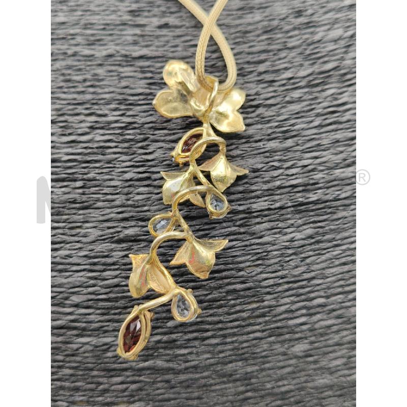 COLLANA ARTIGIANALE FUSION DOR CION FOGLIE SATINATE PIETRE CEL GRAN  | Mercatino dell'Usato Roma talenti 3