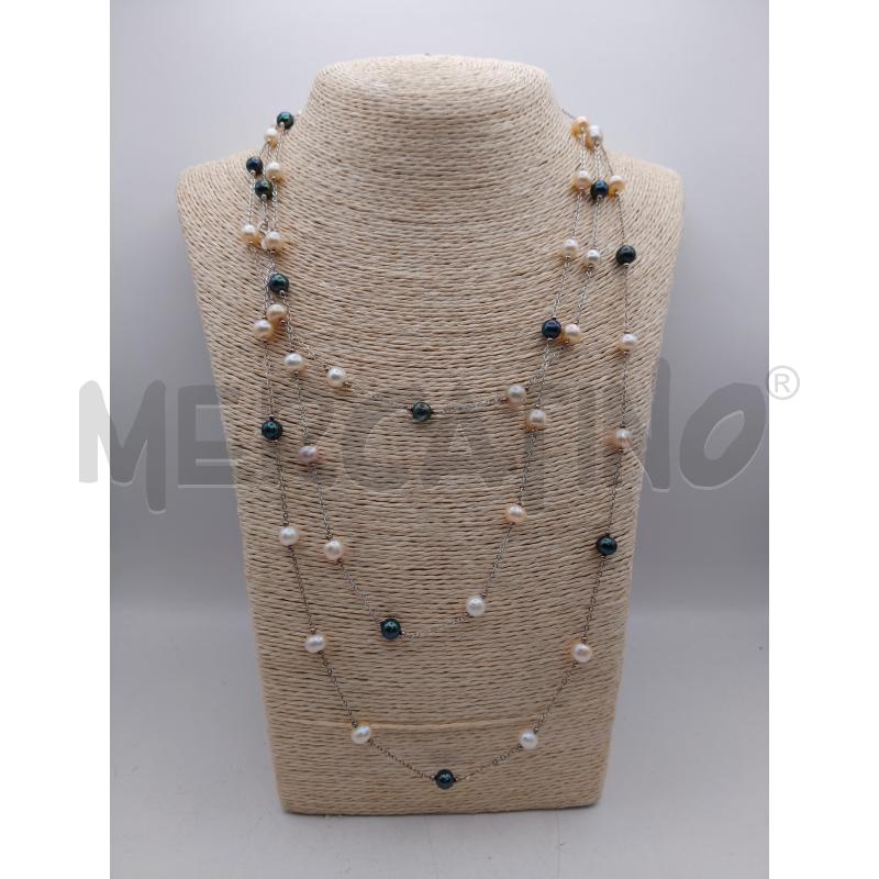 COLLANA EXTRA LU FUSION CATENELLA PERLE BIA GRI  | Mercatino dell'Usato Roma talenti 1