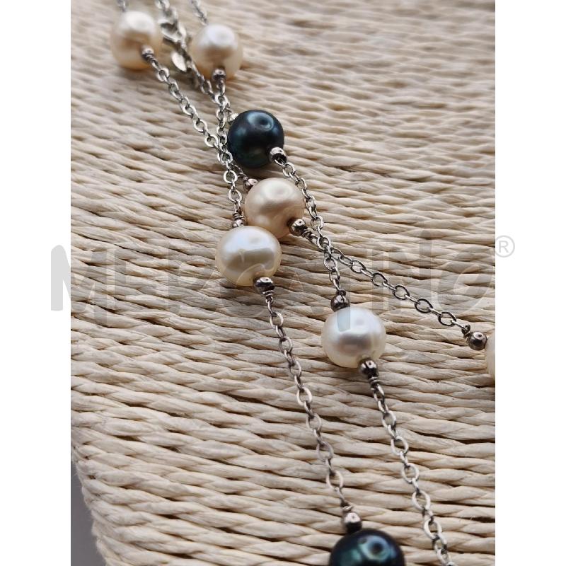 COLLANA EXTRA LU FUSION CATENELLA PERLE BIA GRI  | Mercatino dell'Usato Roma talenti 2