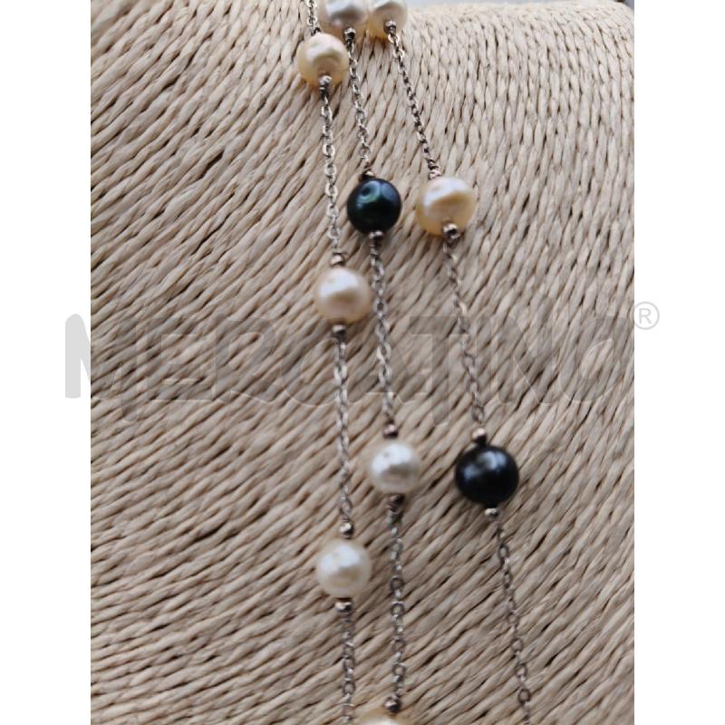COLLANA EXTRA LU FUSION CATENELLA PERLE BIA GRI  | Mercatino dell'Usato Roma talenti 3