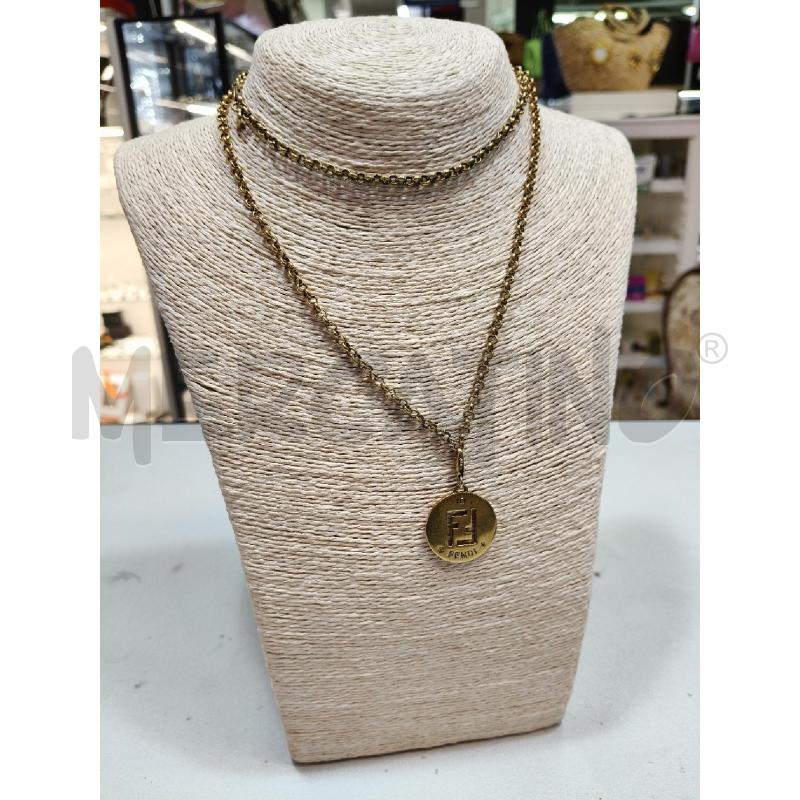 COLLANA FENDI VINT CATENA MADAGLIA LOGO  | Mercatino dell'Usato Roma talenti 1
