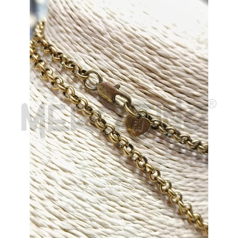 COLLANA FENDI VINT CATENA MADAGLIA LOGO  | Mercatino dell'Usato Roma talenti 3