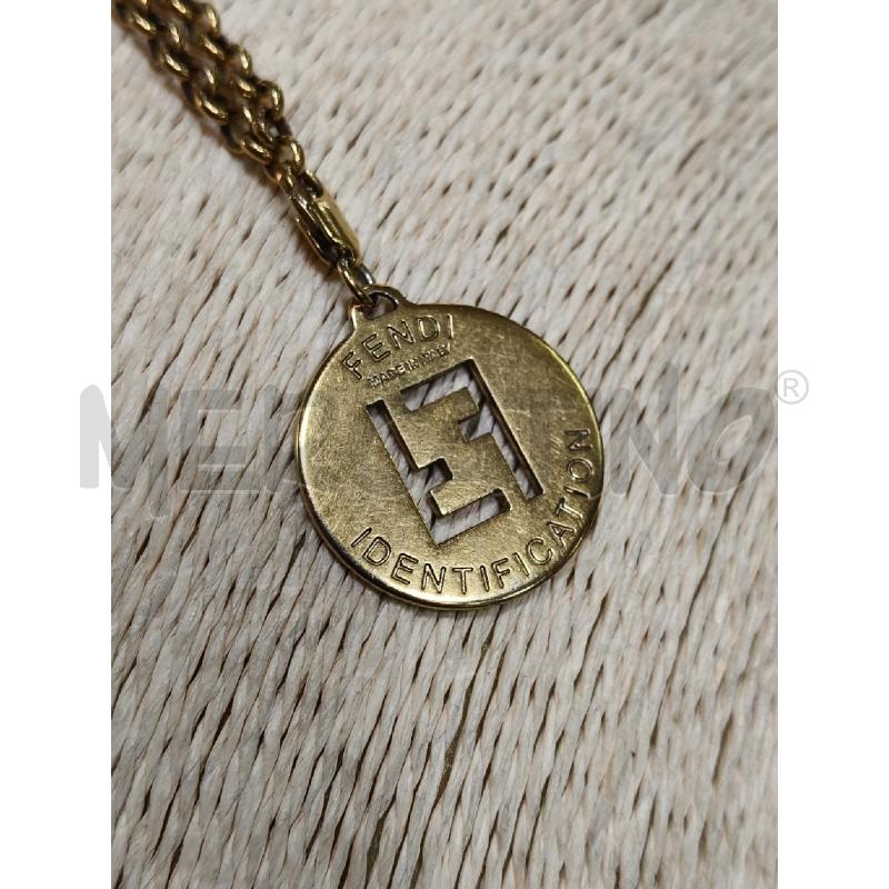 COLLANA FENDI VINT CATENA MADAGLIA LOGO  | Mercatino dell'Usato Roma talenti 4
