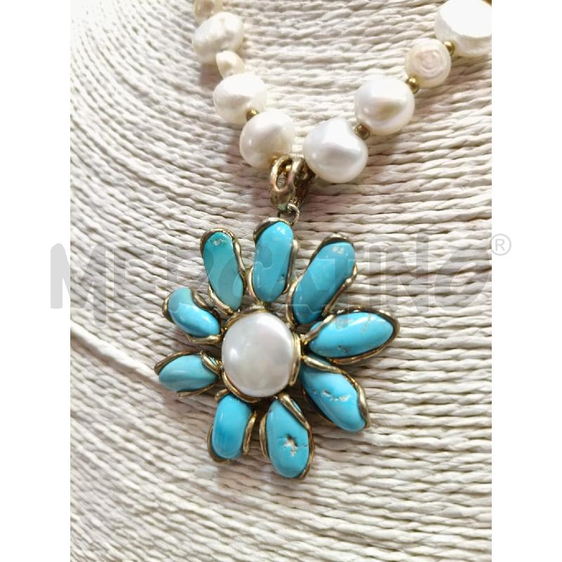 COLLANA FUSION PERLE MAXI FIORE PERLA/TURCH   | Mercatino dell'Usato Roma talenti 2
