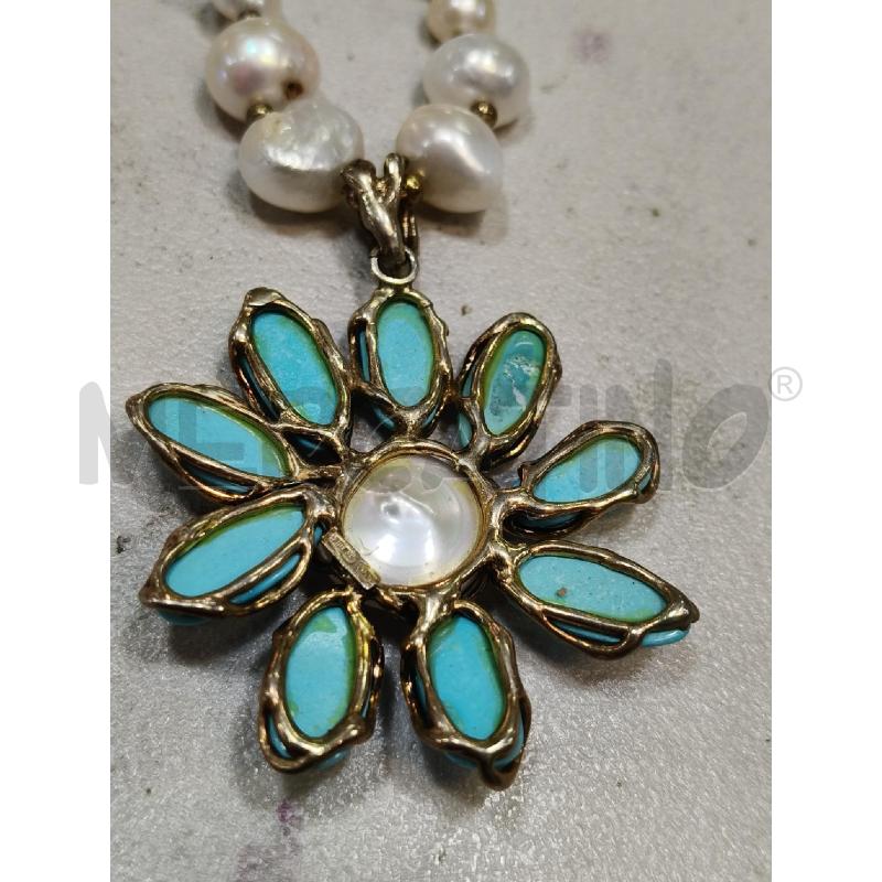COLLANA FUSION PERLE MAXI FIORE PERLA/TURCH   | Mercatino dell'Usato Roma talenti 4